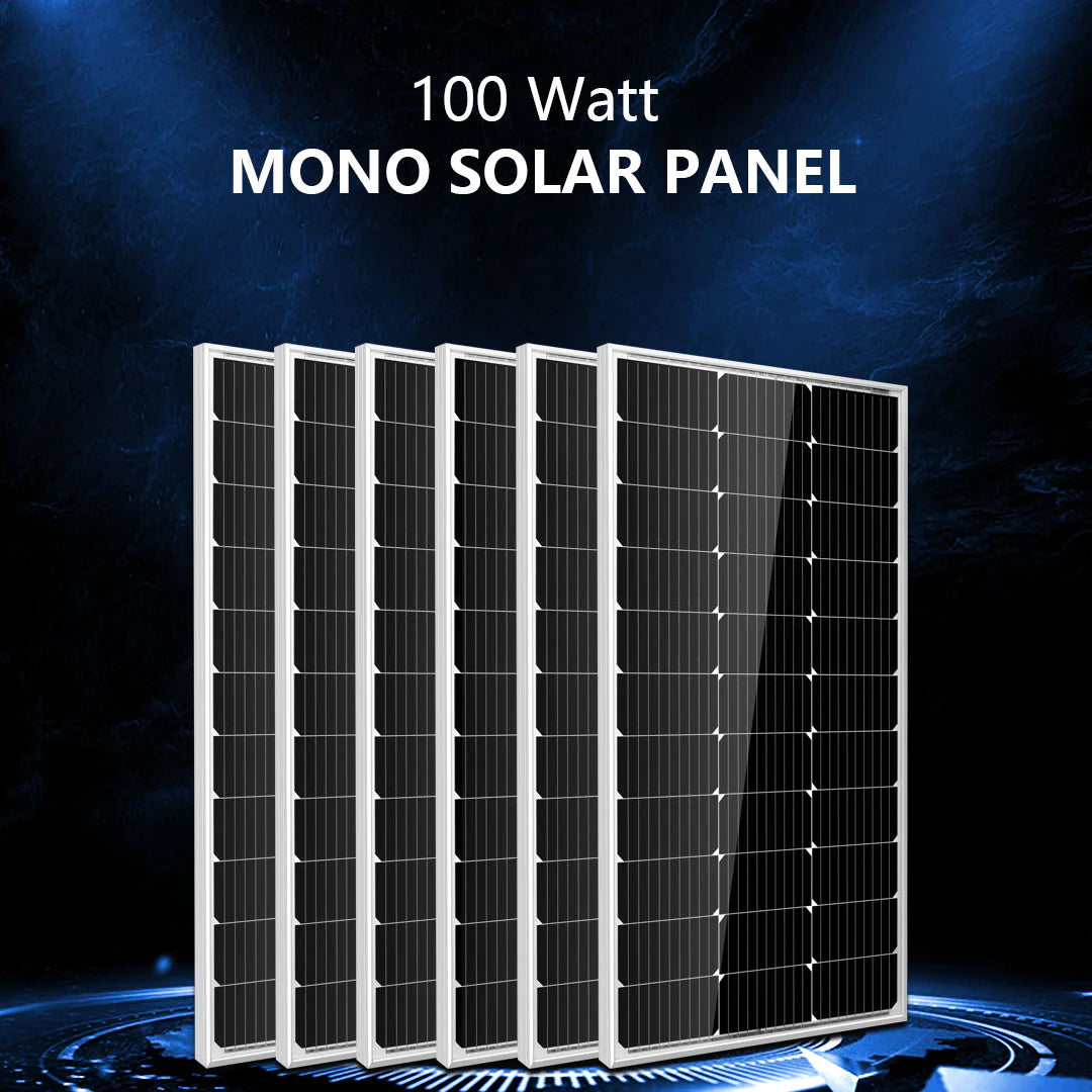 Sungold Power 3,000W Off‑Grid Solar Kit 12VDC 120V Output LiFePO₄ Battery 600W Solar Backup SGK‑PRO3 Six Sungold Power 3,000W Off‑Grid Solar Kit panels stand upright with a futuristic blue-lit background. Above, white text reads: Sungold Power SGK‑PRO3—3000W Off‑Grid Solar Kit, ideal backup paired with LiFePO₄ battery for reliable power.