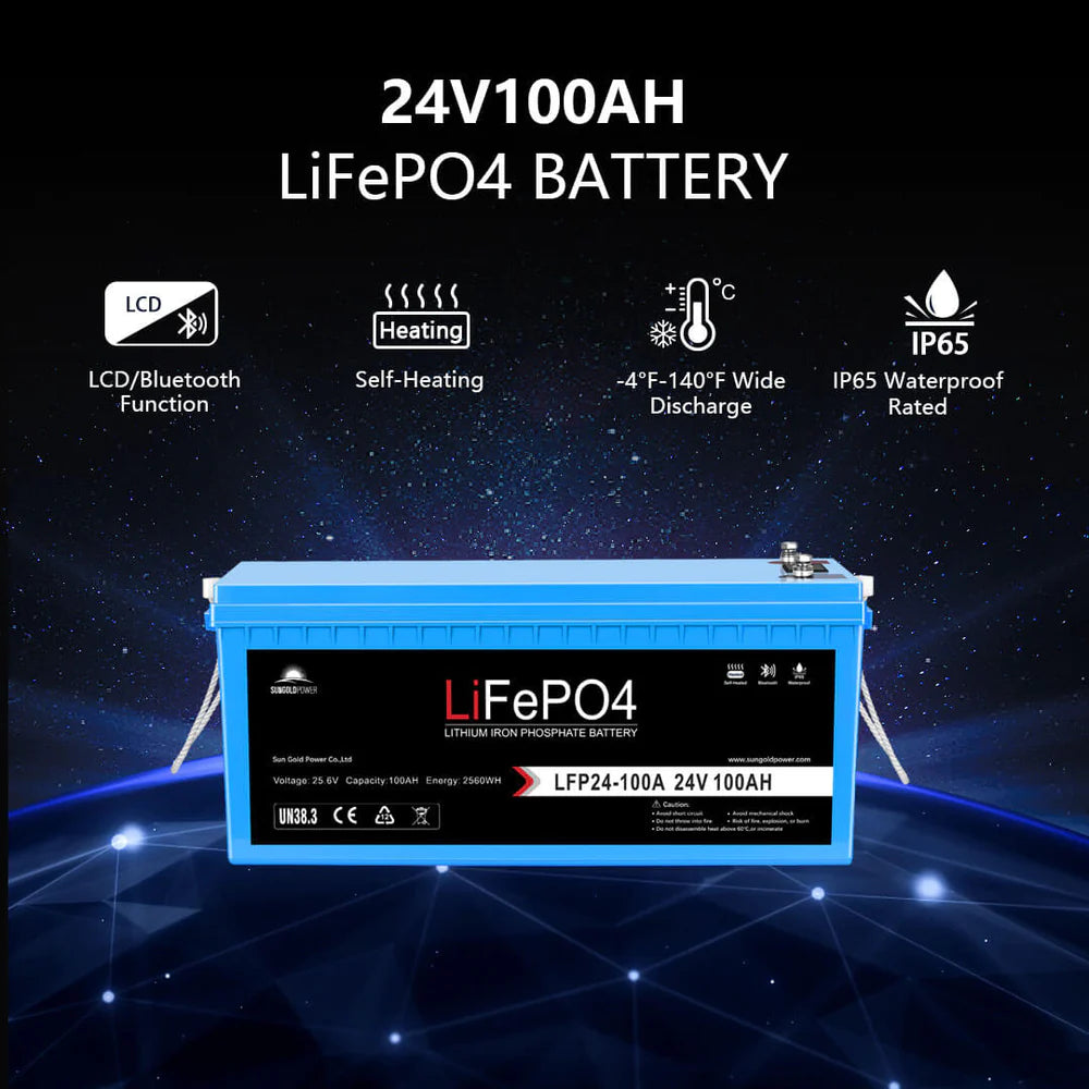 Sungold Power Off‑Grid 6,000W Solar Kit 24VDC 120V/240V Inverter/Charger | LiFePO4 10.24 kWh Battery & 6×370W Solar Panels (SGK‑PRO62) The Sungold Power Off-Grid 6,000W Solar Kit (SGK-PRO62) includes a 10.24 kWh LiFePO4 battery, 24VDC inverter/charger (120V/240V), and 6×370W panels—ideal for any off-grid setup, ensuring reliable solar power by Sungold Power.