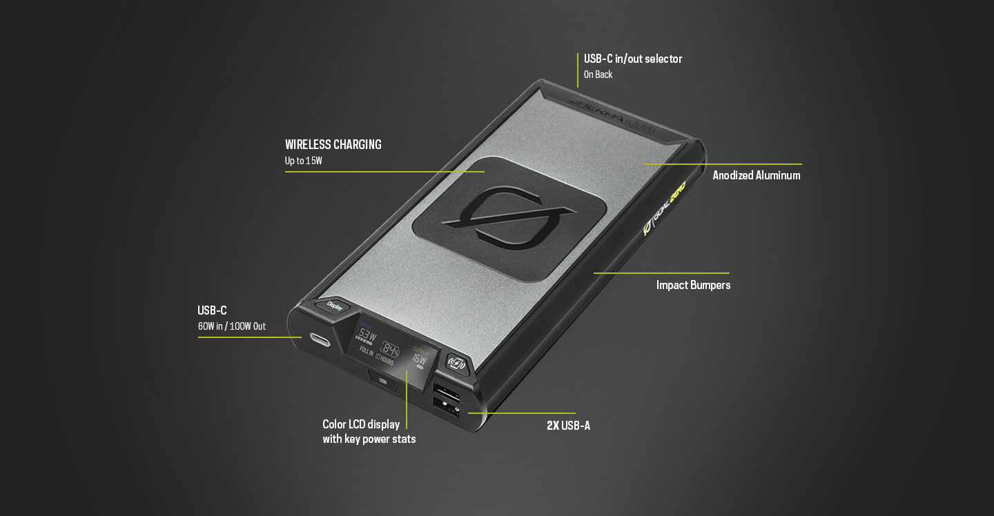 New Sherpa 100PD New Sherpa 100PD Wireless Charging Power Bank tech specifications