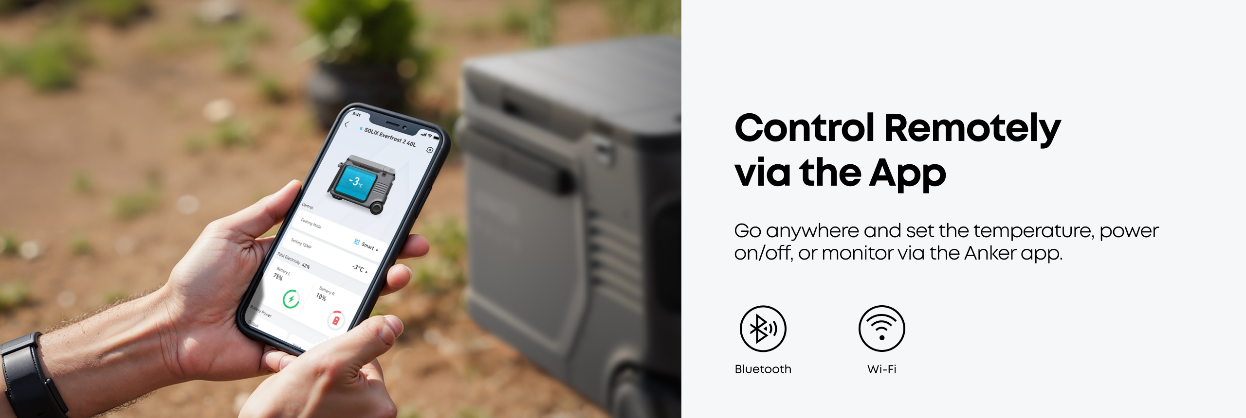 Control the EverFrost 2 remotely via the Anker app