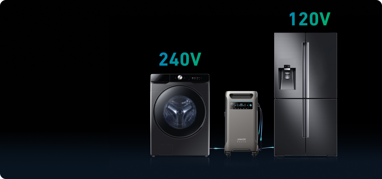Anker SOLIX F3800 powers 120V and 240V appliances during a blackout