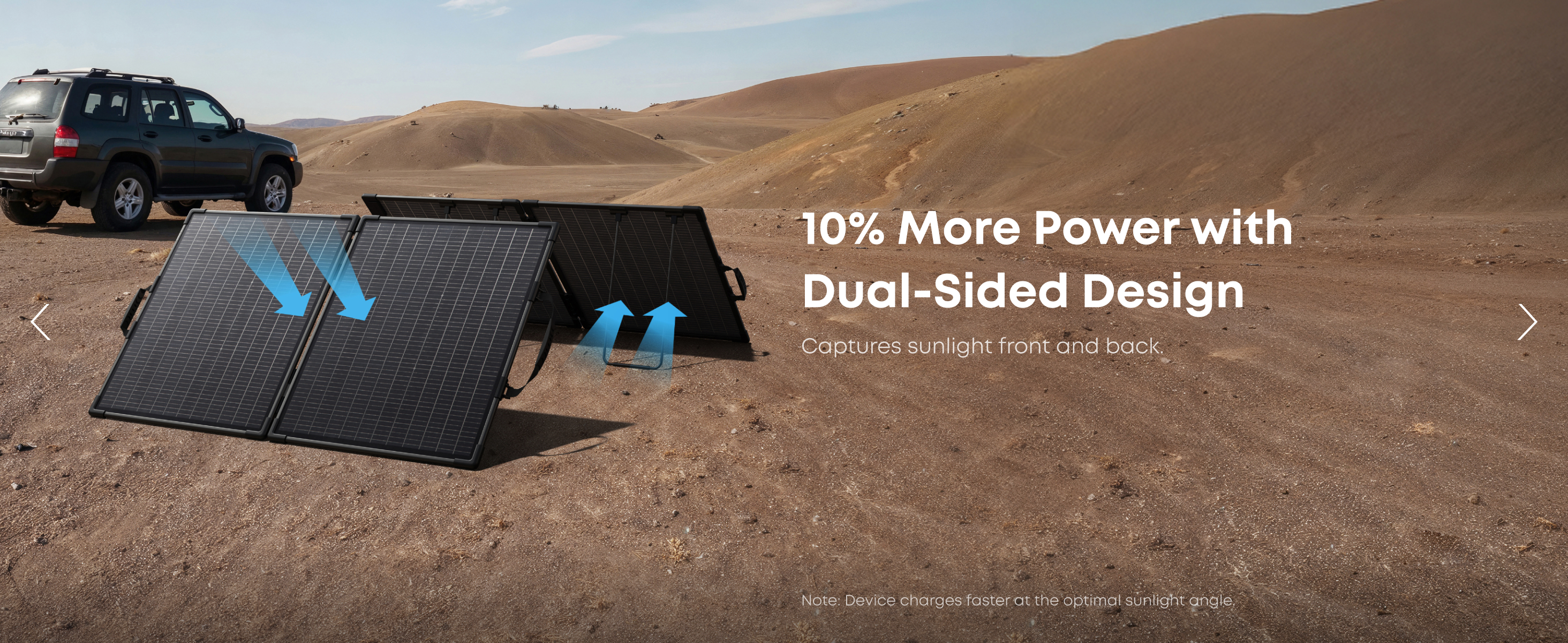 PS100 Bifacial dual-sided design captures sunlight front and back