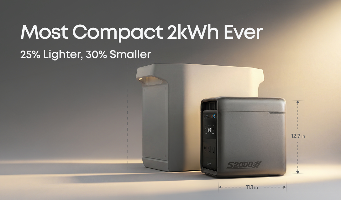 Anker SOLIX S2000 - the most compact 2kWh power station, 25% lighter and 30% smaller