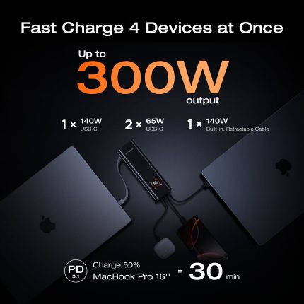 ecoflow ecoflow rapid pro power bank 27 650mah 300w 140w built in cable rapid pro 1208932552