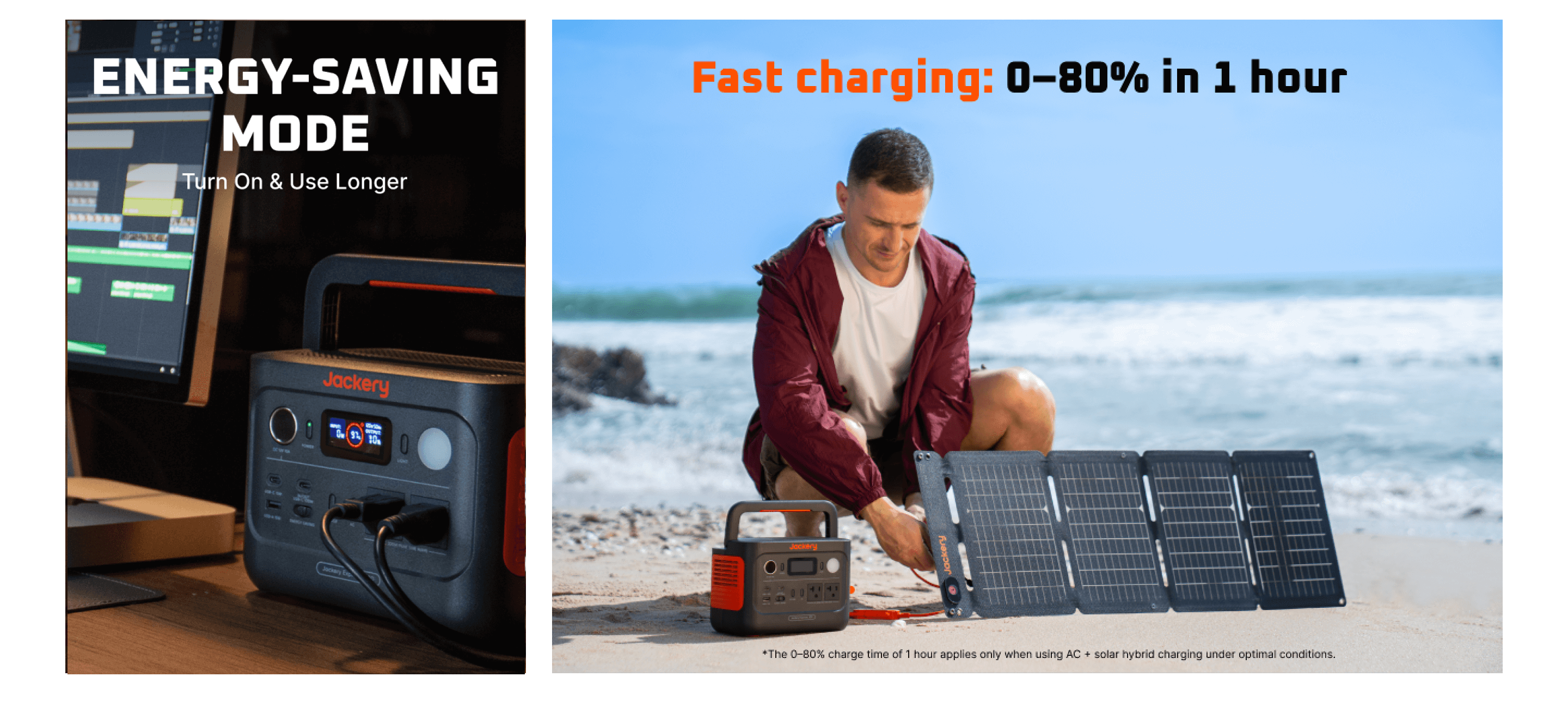 Jackery Explorer 300 v2 energy-saving mode and 0-80% charge in 1 hour