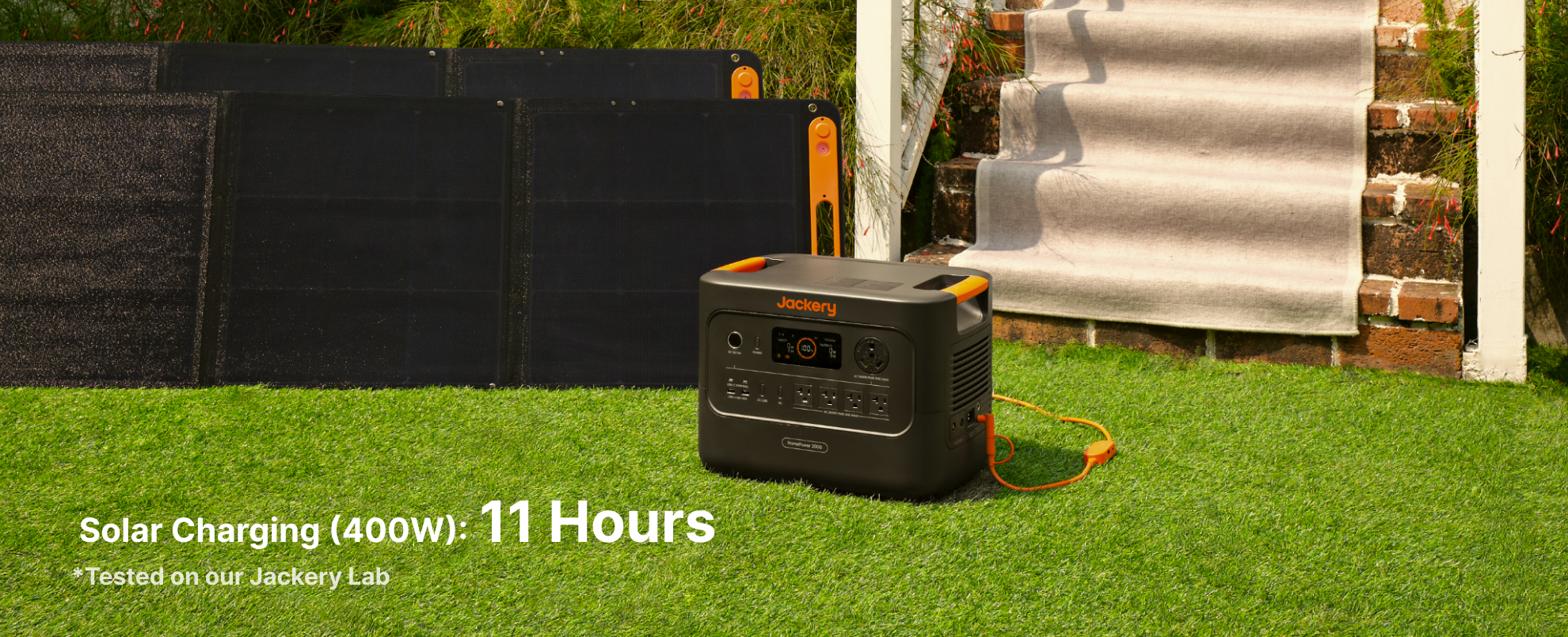 Jackery Solar Generator HomePower 3000 | 3,072Wh 3,600W Power Station + SolarSaga 500 X Jackery HomePower 3000 solar charging with SolarSaga panels