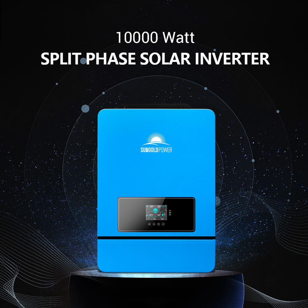 Sungold Power 10kW Off-Grid Solar Kit 48V 120/240V | 32.14kWh PowerMax Outdoor Lithium Battery | 12 x 550W Solar Panels | SGR-10K32P 10000W split-phase solar inverter SPH10048P