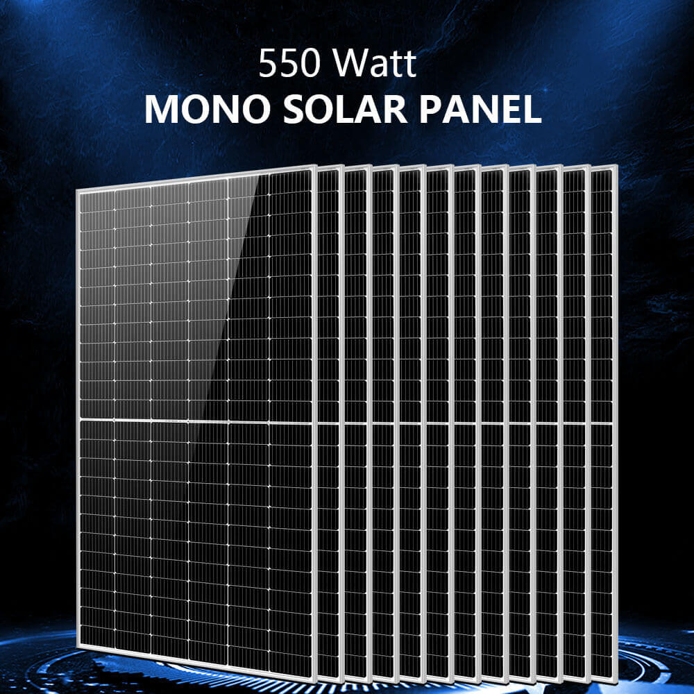 Sungold Power 10kW Off-Grid Solar Kit 48V 120/240V | 32.14kWh PowerMax Outdoor Lithium Battery | 12 x 550W Solar Panels | SGR-10K32P 550W monocrystalline solar panel