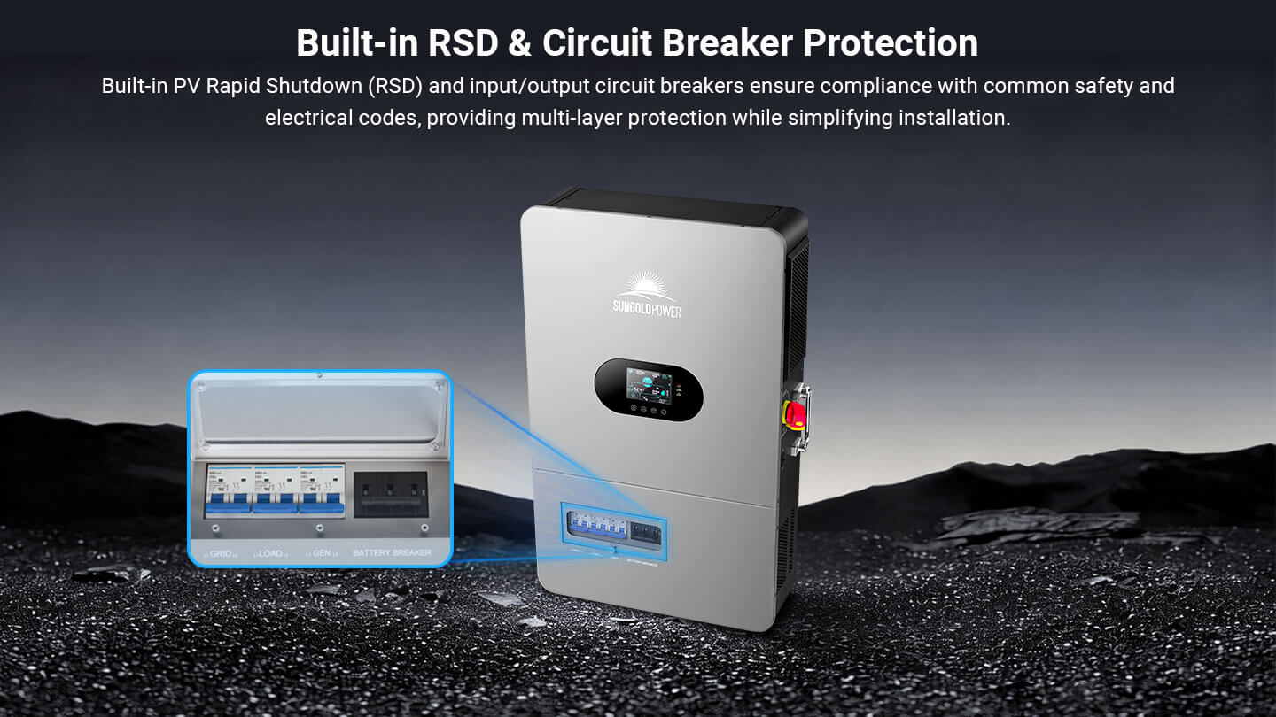 FR12K-B built-in PV rapid shutdown and input/output circuit breakers