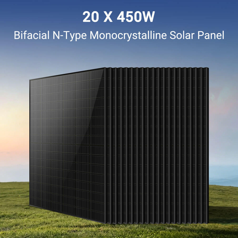 20 x 450W bifacial N-type monocrystalline solar panels
