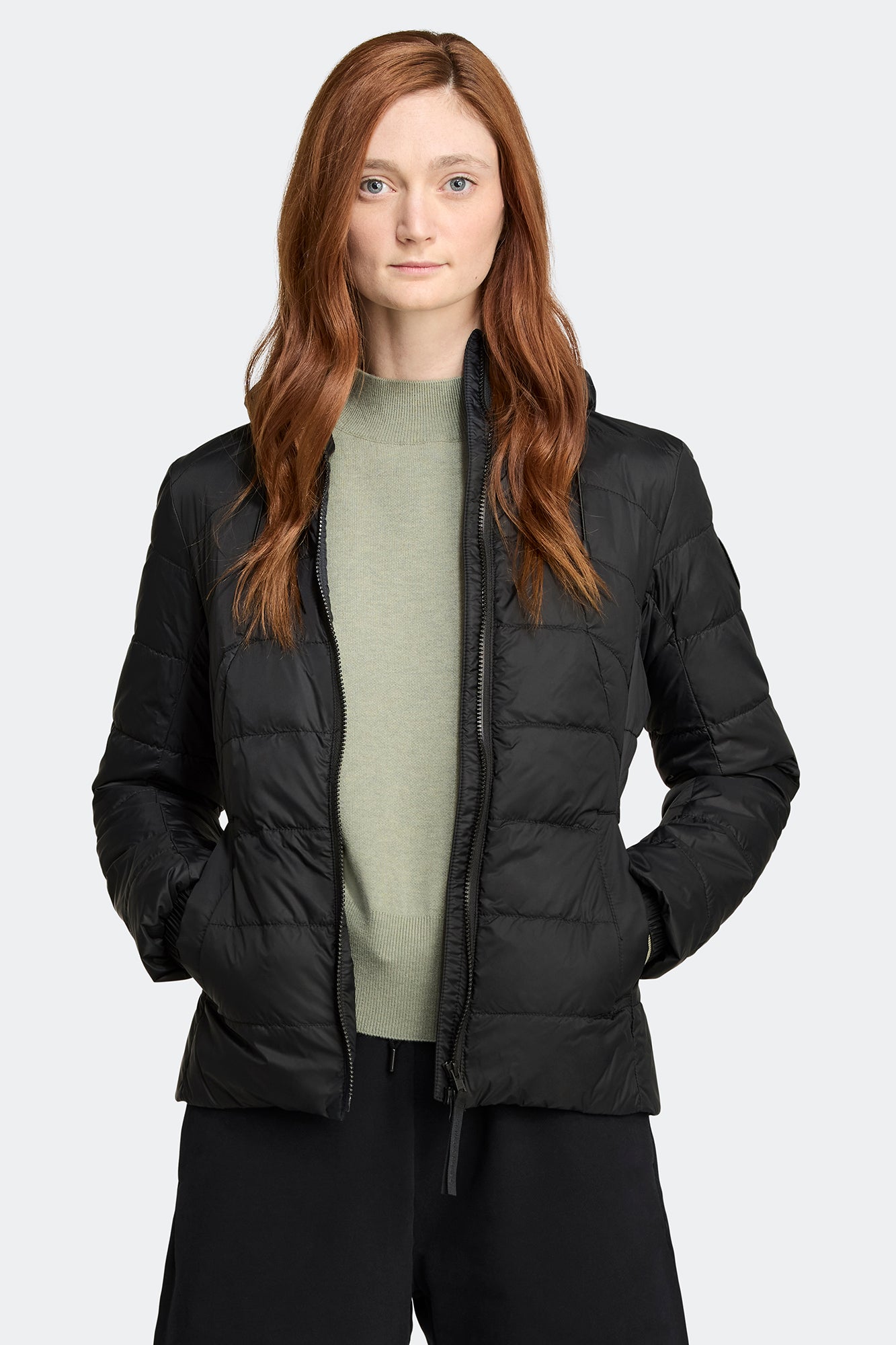 2220LB_9061_on_front_01 Canada Goose Women’s Abbott Hoodie Black Disc - Image 1