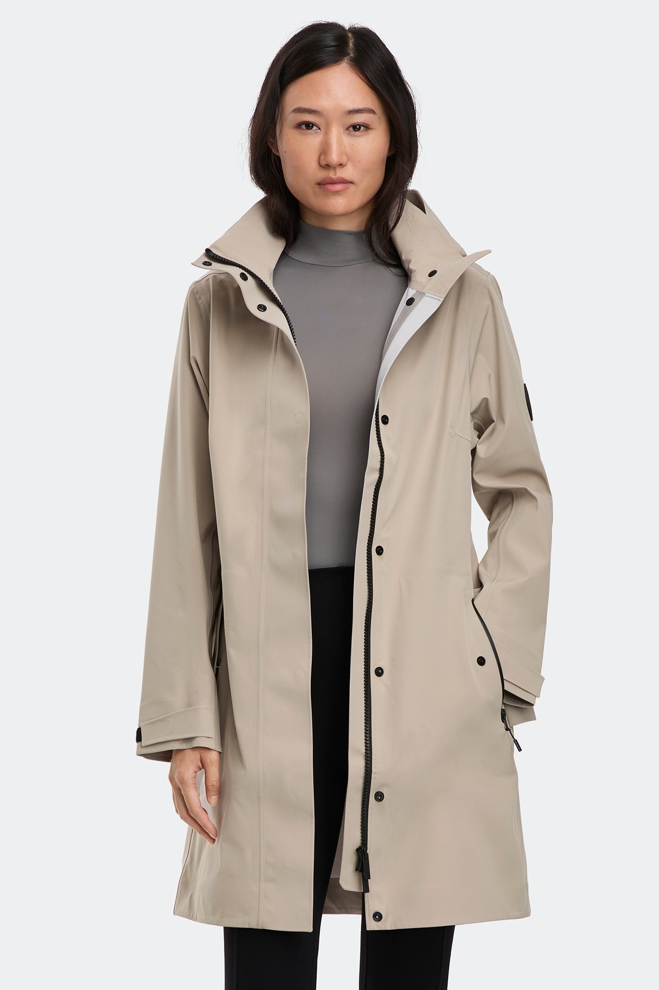 5636WB_9432_on_front_01 Canada Goose Women’s Cardero Rain Jacket Black Disc - Image 1