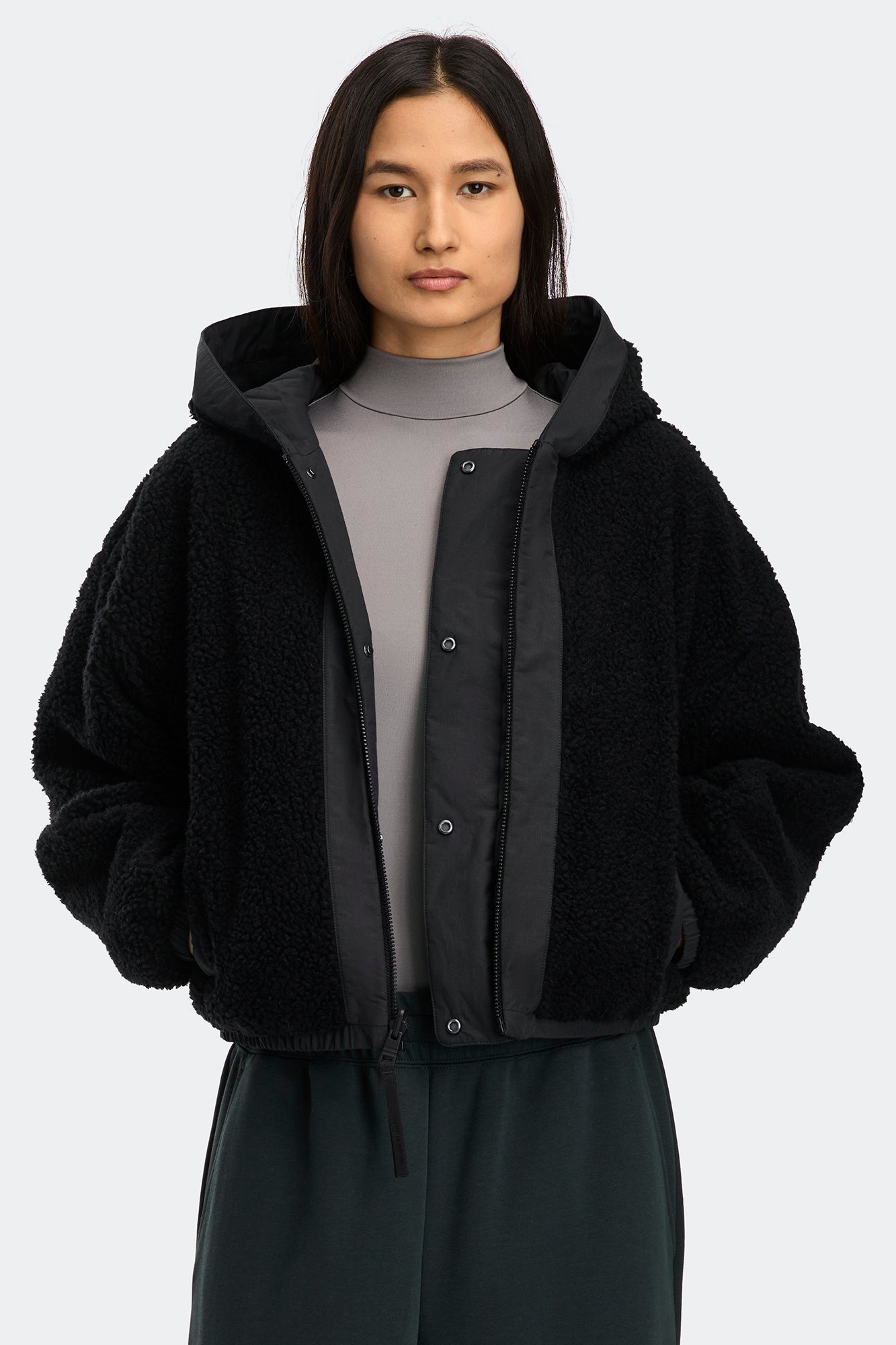 7068W_9381_on_front_01 Canada Goose Women’s Alberni Reversible Fleece Bomber - Image 1