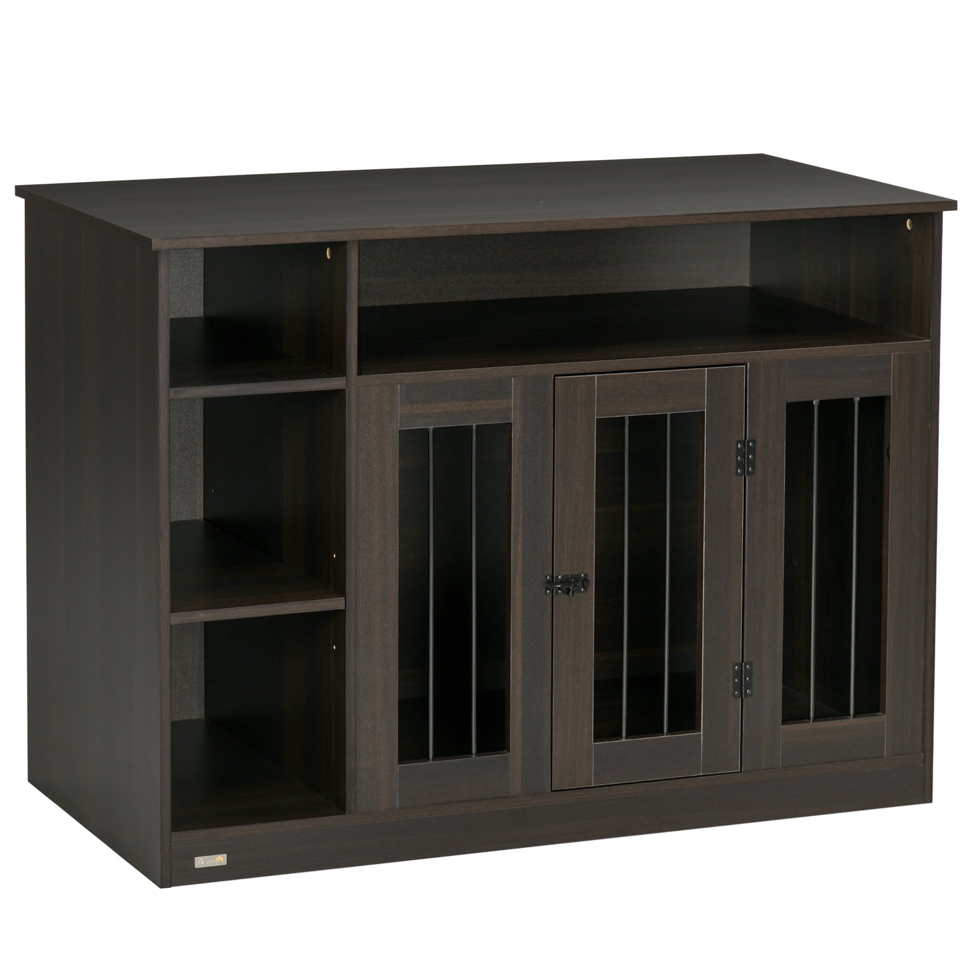 Dog Crate Furniture with Storage Space, Dog Kennel with Lockable Door, Pet Cage for Large Medium Dogs, 47" x 23.5" x 35", Brown