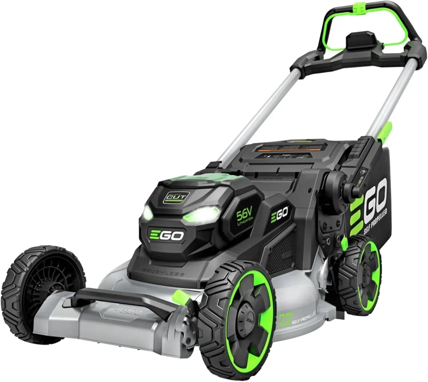 EGO Power+ LM2200SP 22? Aluminum Deck Select Cut Self-Propelled Lawn Mowers.