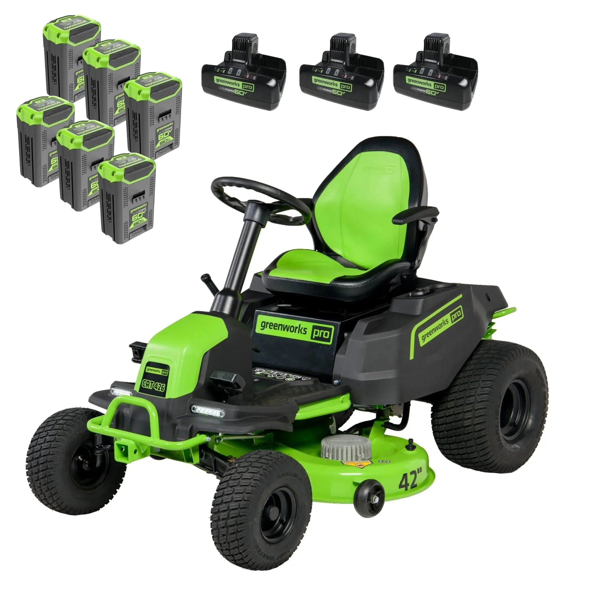 Greenworks 60V 42? Cordless Battery CrossoverT Riding Lawn Mowers.
