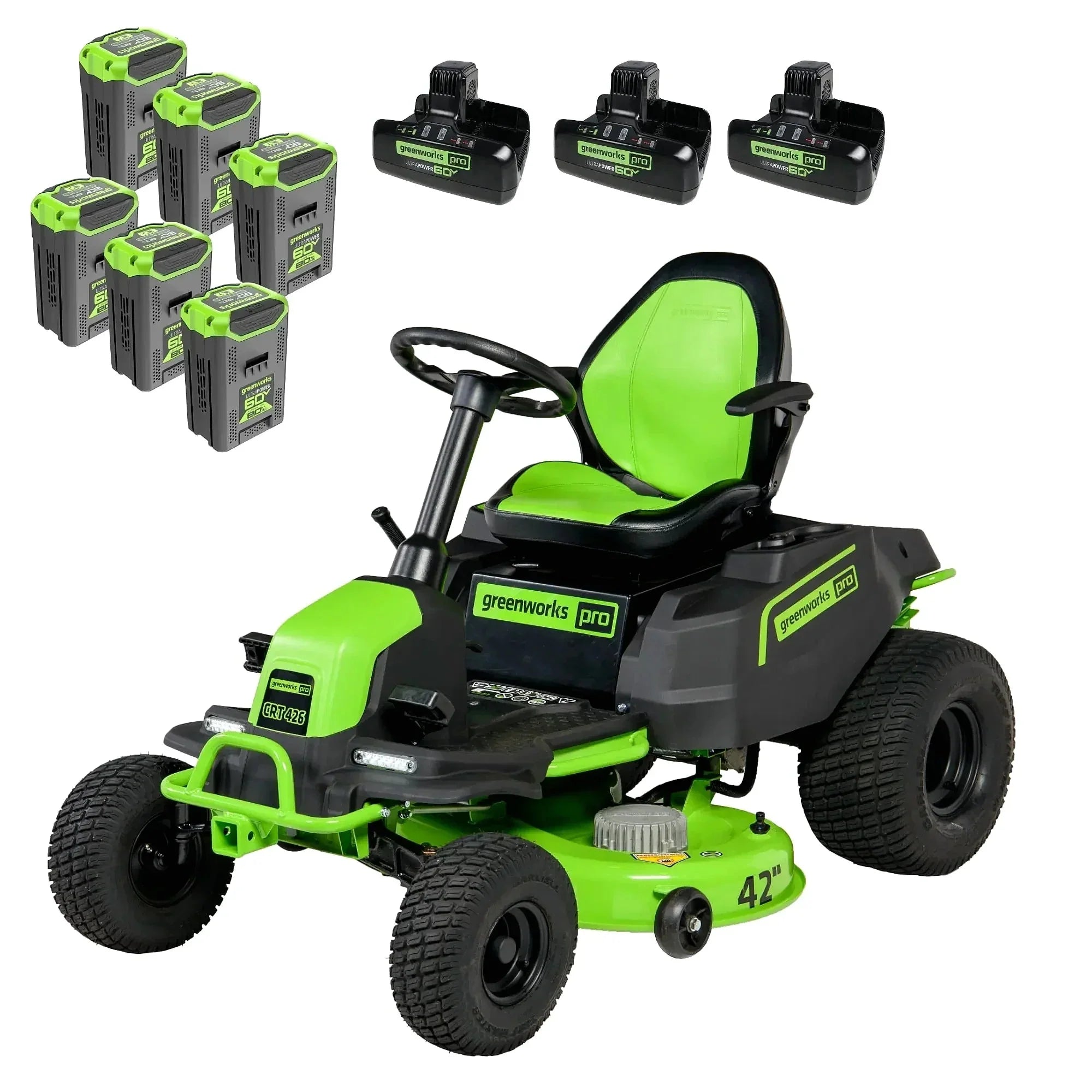 Greenworks 60V 42-Inch Cordless Battery CrossoverT Riding Lawn Mower