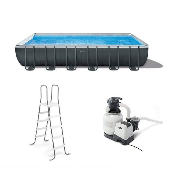 Intex 24′ x 12′ x 52″ Ultra XTR Rectangular Frame Swimming Pool Set + Pump