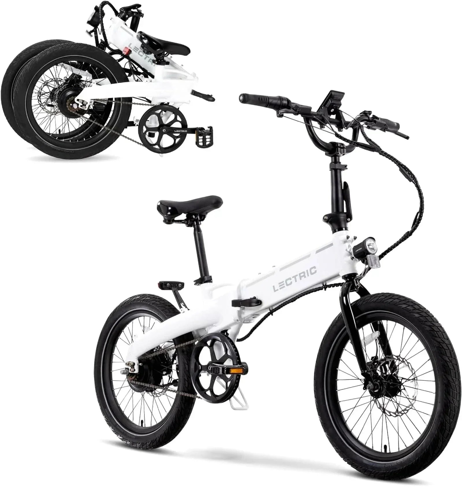 Lectric XP Lite 2.0 Long-Range Foldable Electric Commuter Bike, Arctic White