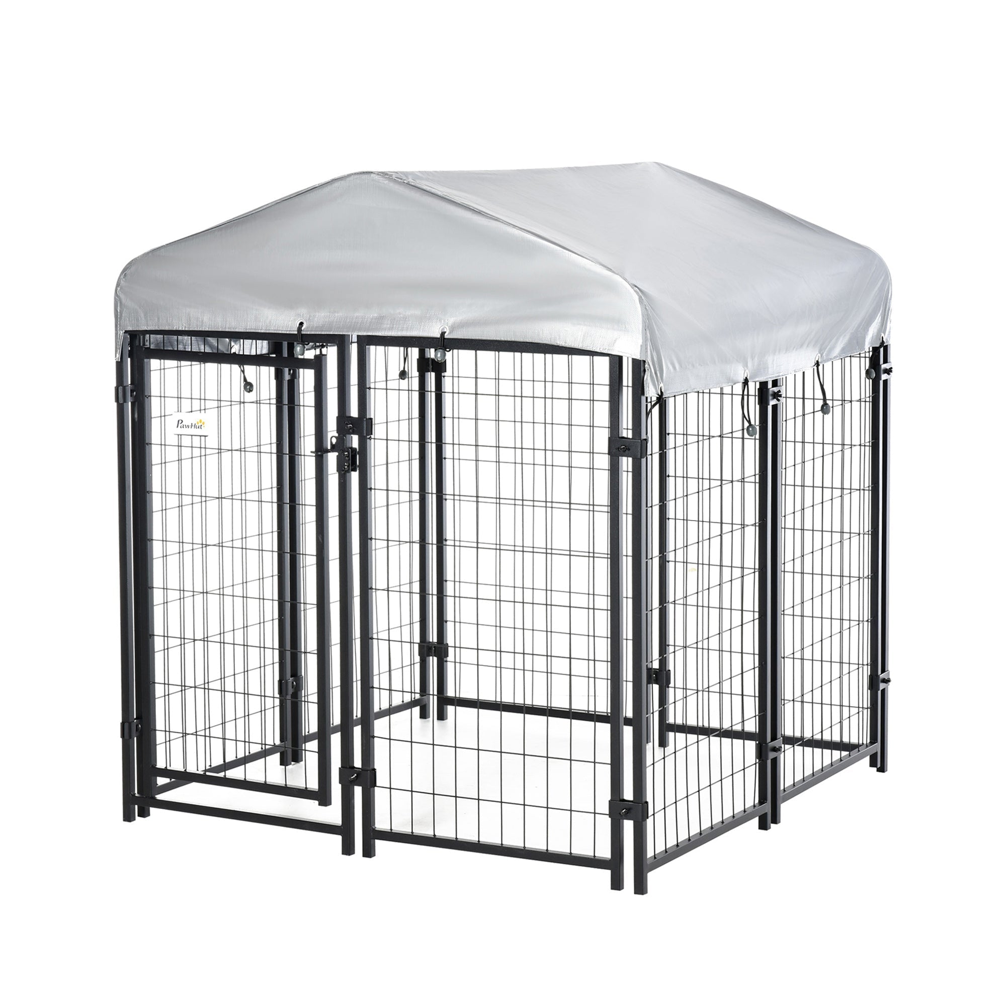 Medium-sized Outdoor Dog Kennel Galvanized Steel Fence with UV-Resistant Oxford Cloth Roof & Secure Lock 47.25" x 47.25" x 54.25"