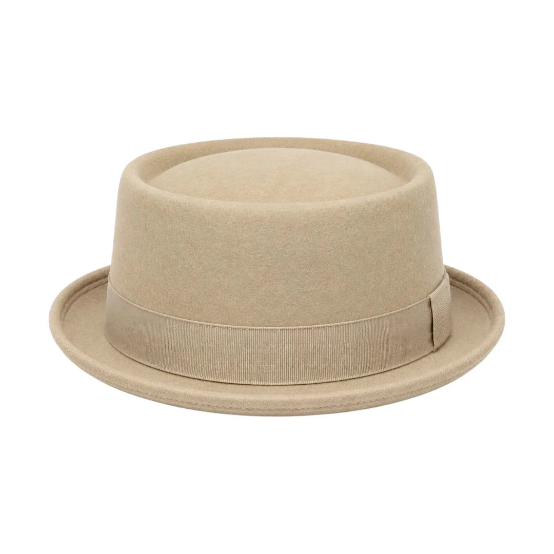 PRIOKA Classic Beige Pork Pie Hat