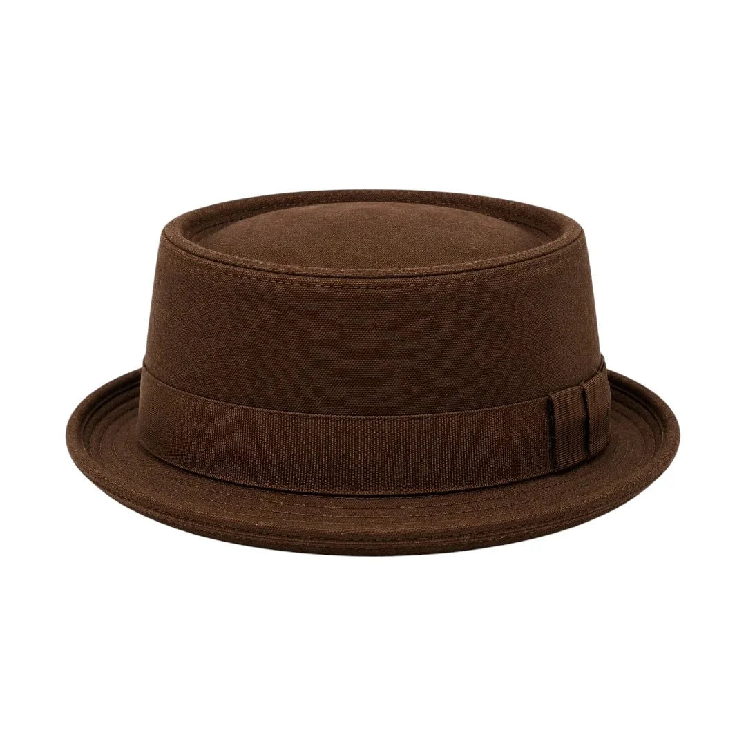 PRIOKA Classic Brown Pork Pie Hat