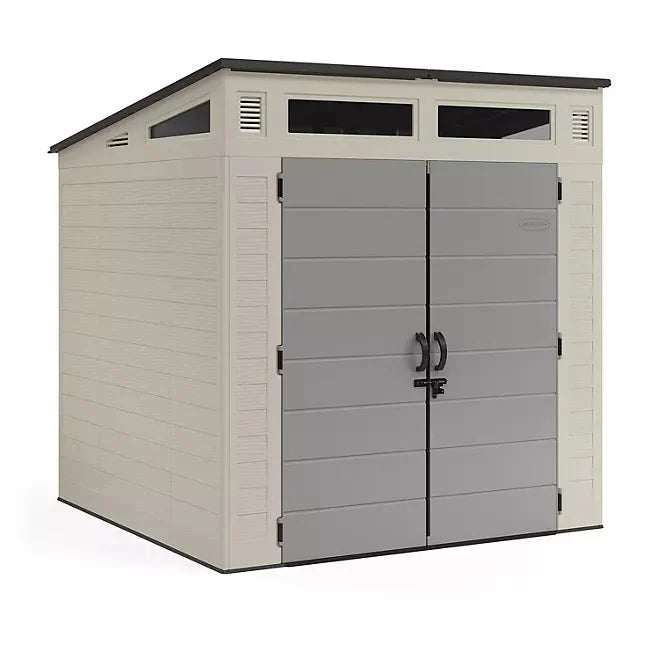 Suncast Modernist 7 x 7 ft. Resin Outdoor Storage Shed, Model BMS7780