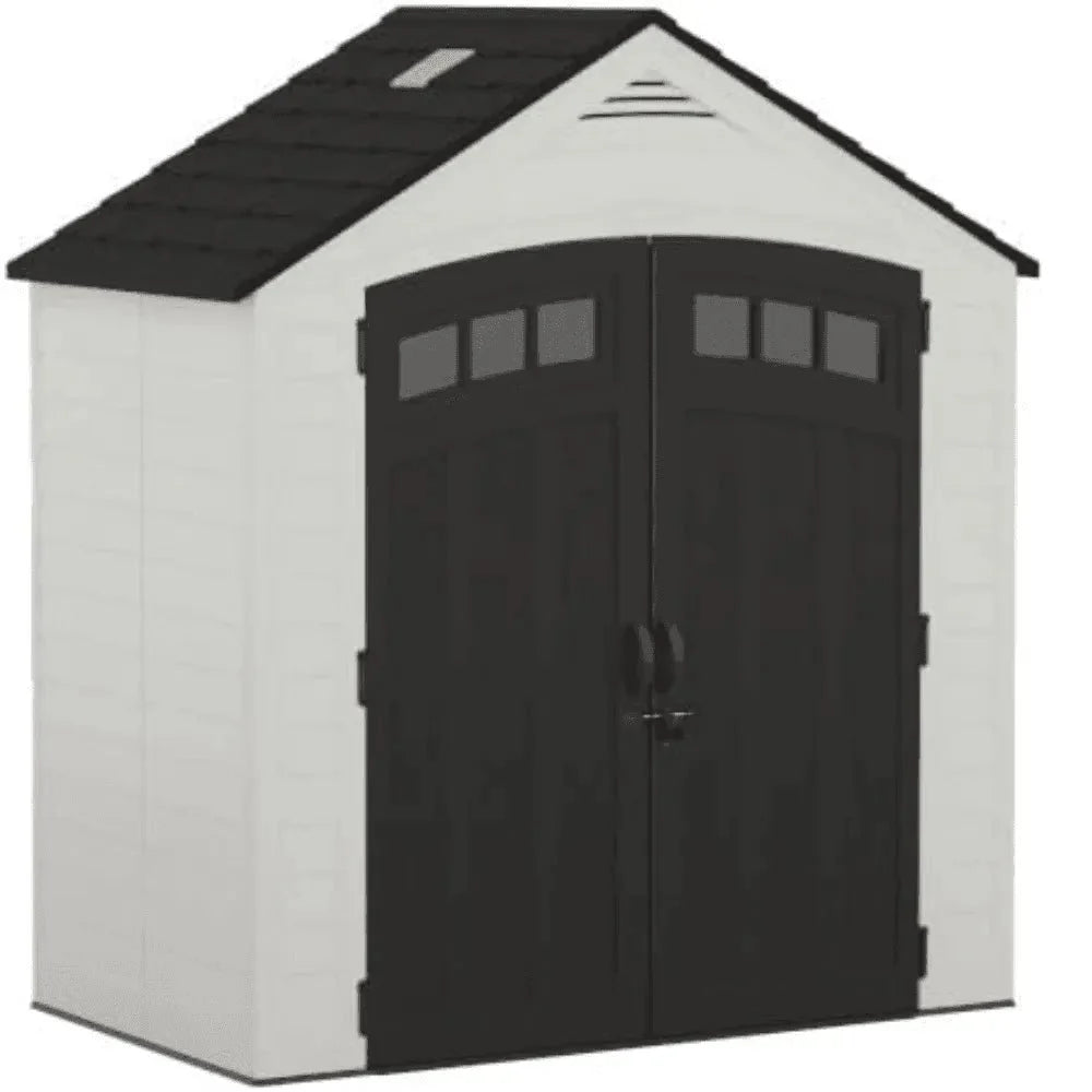 Suncast Vista 7 ft. x 4 ft. Resin Standard Modern Storage Shed with Floor Kit